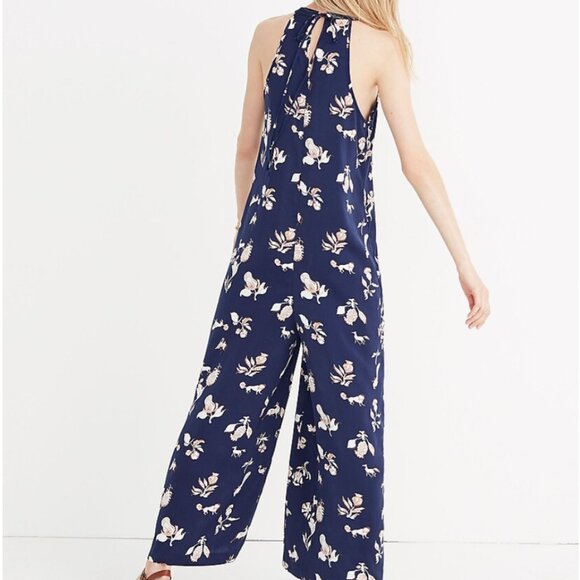 Floral Navy Keyhole Wide-Leg Jumpsuit (Madewell) - Picture 7 of 7
